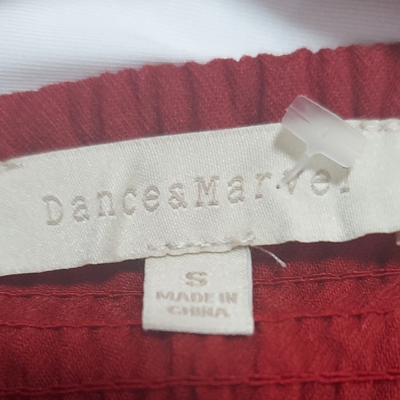Dance & Marvel Red Crop Top with Gold Embellishments - Picture 2 of 13